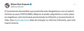 Wilson Ruiz, exministro de Justicia,