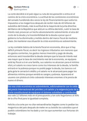 Con este mensaje, el presidente