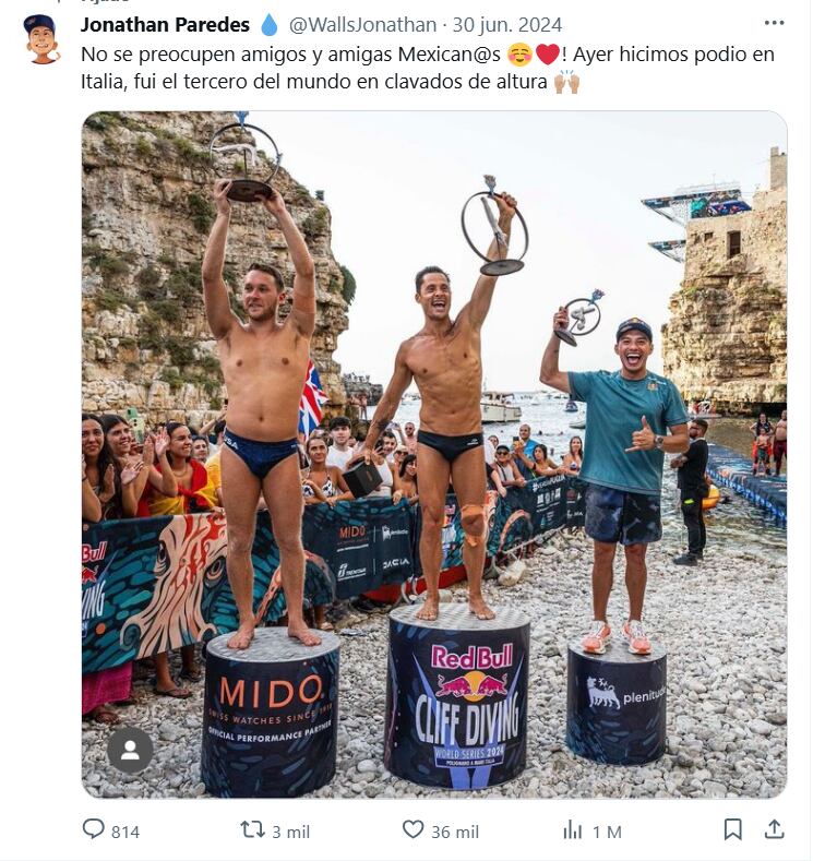 Jonathan Paredes tiene importantes logros en campeonatos mundiales. (X/Jonathan Paredes)