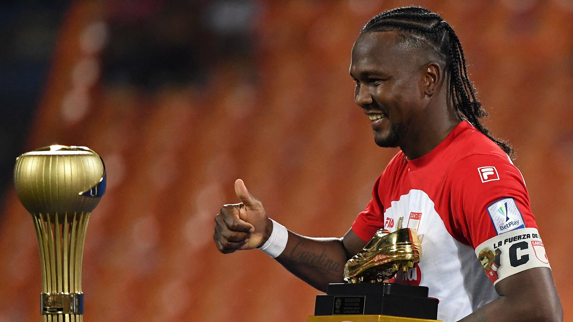 Hugo Rodallega fue la gran figura de Independiente Santa Fe en la final de la Liga Betplay Dimayor- crédito AFP