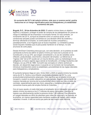 Según AmCham, el incremento del