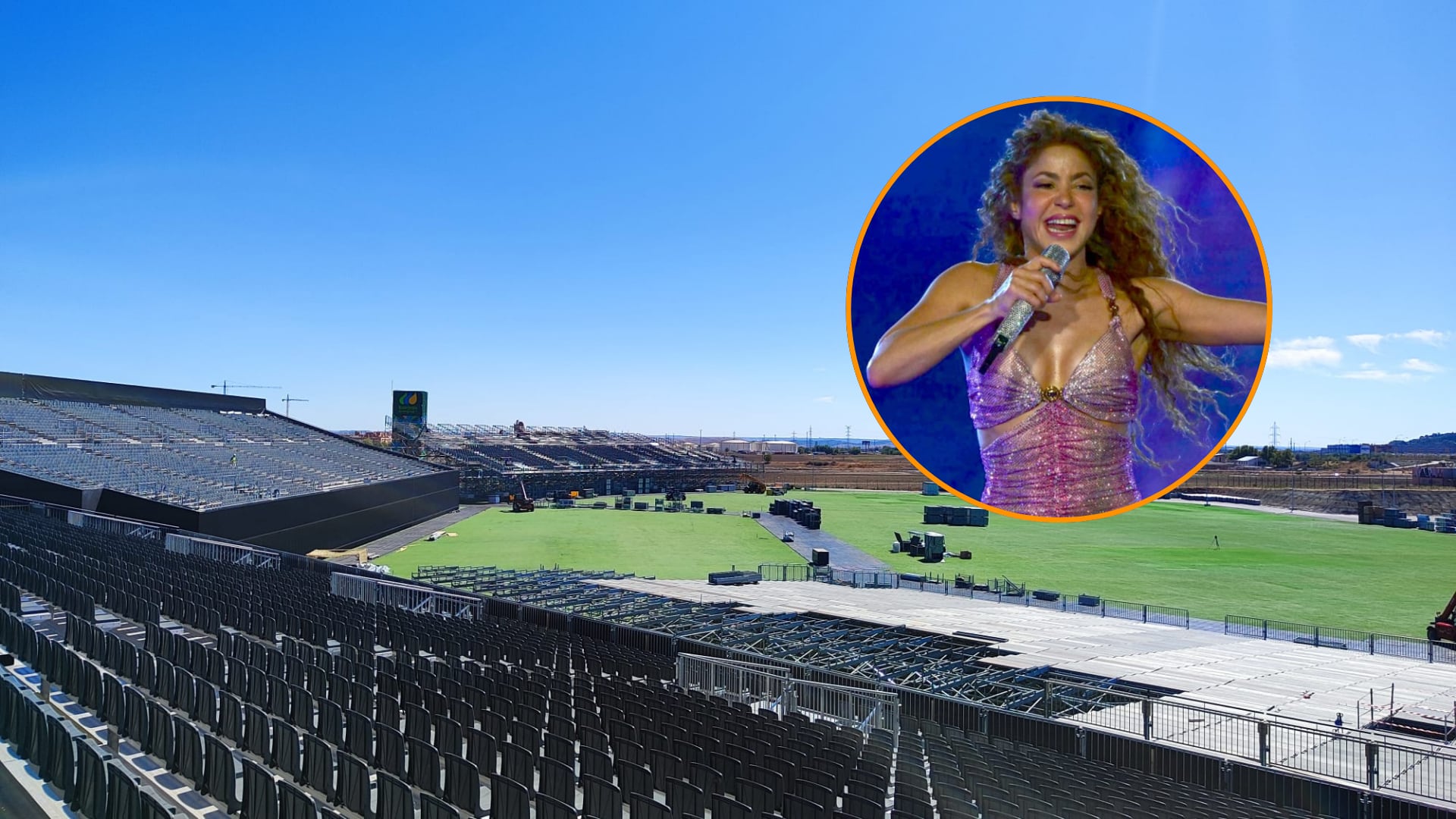Imágenes del estadio Shakira en Madrid, todavía en construcción, a 29 de agosto de 2026. (Infobae España)