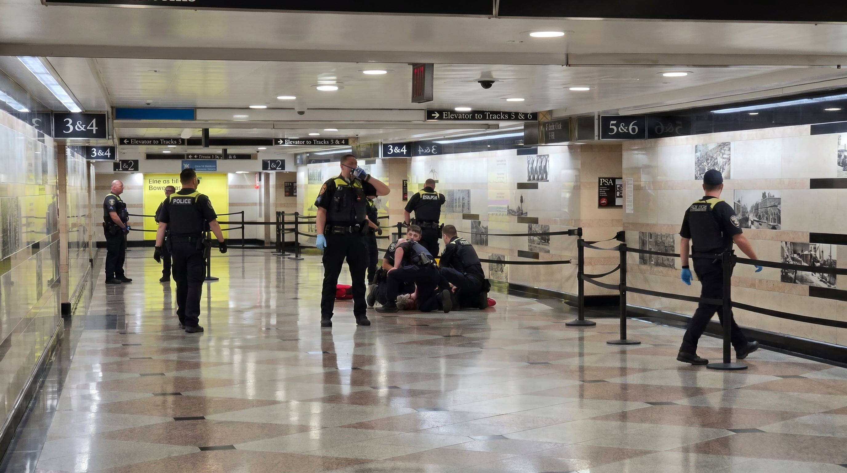 Cinco personas fueron apuñaladas en Penn Station, en Nueva York, y una de las víctimas sufrió heridas graves (@ferozwala)