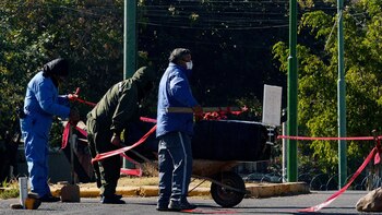 Protesta con féretros en Bolivia