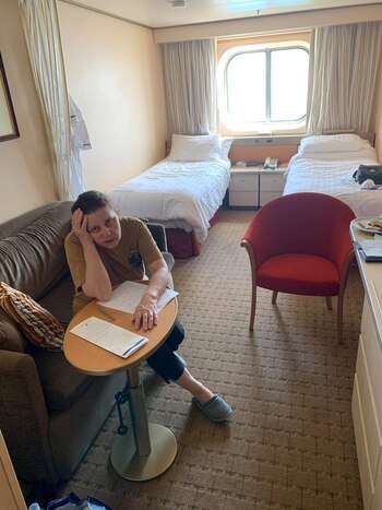 La pasajera canadiense Anna Joiner