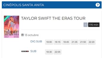 Funciones de Cinépolis para ‘Taylor