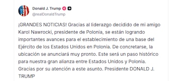 Washington y Varsovia intensificaron las conversaciones sobre la base militar en Polonia y en septiembre acordaron un calendario de consultas y grupos de trabajo técnicos.