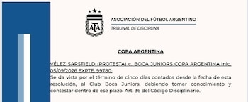 El Tribunal de Disciplina resolvió que Boca Juniors deberá presentar una respuesta ante la protesta presentada por Vélez