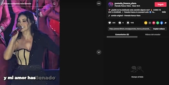 Pamela Franco sorprende con Leonard León luego del matrimonio de Christian Domínguez y Karla Tarazona. Captura: TikTok.