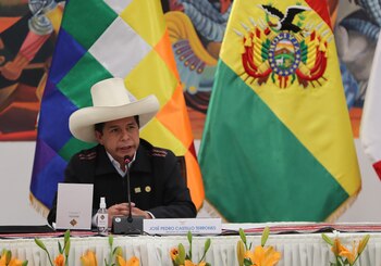 Fotografía de archivo del presidente de Perú, Pedro Castillo. EFE/ Martín Alipaz