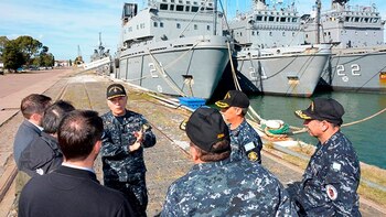 La comitiva del Ministerio de