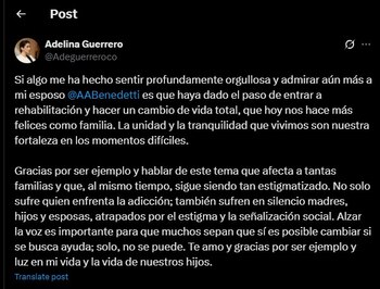 Adelina Guerrero destacó a Armando
