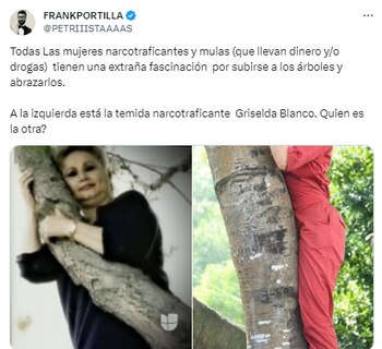 Este fue el tweet en el que se comparó a Verónica Alcocer con Griselda Blanco - crédito @PETRIIISTAAAAS