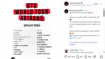 Setlist no es oficial, pero viene generando revuelo entre los fans de BTS.