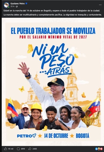 crédito Gustavo Petro/Facebook