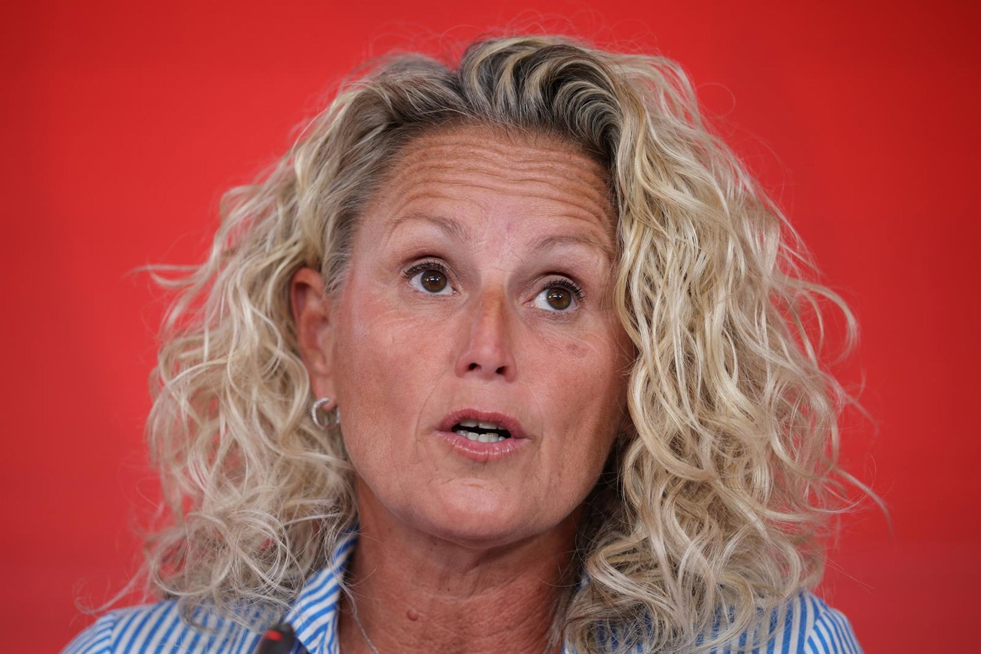 31/08/2026 La portavoz de la Comisión Ejecutiva Federal (CEF) del PSOE, Montse Mínguez, ofrece una rueda de prensa en la sede del PSOE, a 31 de agosto de 2026, en Madrid (España). La comparecencia ante los medios de comunicación se celebra tras la reunión de la ejecutiva del partido para abordar los principales asuntos de la actualidad política, marcada por la crisis en Ceuta, y el inicio del curso político.
POLITICA
Alejandro Martínez Vélez - Europa Press