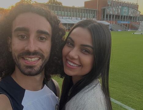 Marc Cucurella y Claudia Rodríguez en una imagen compartida en Instagram (@_claurodri)