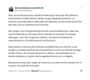 Trino Germán Bahamón sobre la