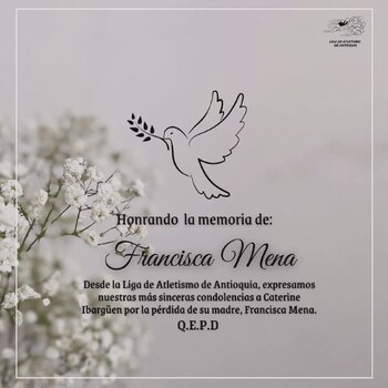 Las condolencias para la deportista no cesan - crédito Indeportes Antioquia