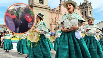 Integrantes de una comparsa de