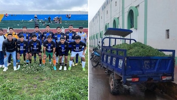 Las imágenes del estado del campo del Estadio Bicentenario Tupac Amaru dieron la vuelta al mundo.