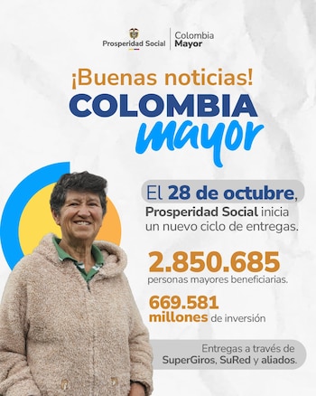 El nuevo ciclo del programa Colombia Mayor tiene una inversión de $669.581 millones - crédito Prosperidad Social