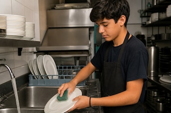 El sector de servicios de comida y alojamiento concentró el 62 por ciento de las infracciones a la legislación de trabajo infantil entre 2015 y 2025 (Imagen Ilustrativa Infobae)