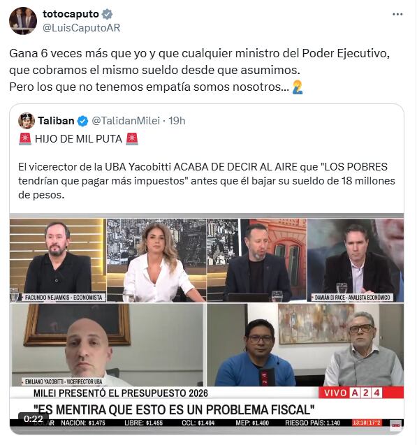 Las acusaciones de Luis Caputo