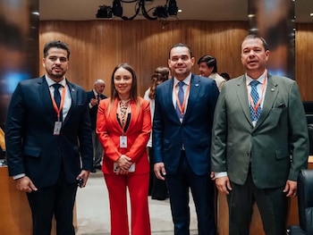 El presidente del Congreso Nacional, Tomás Zambrano, encabeza la delegación hondureña en el foro iberoamericano. (Foto: Cortesía)