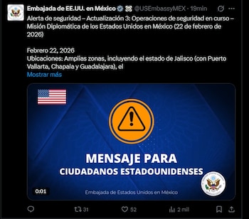 Tercera actualización de alerta de