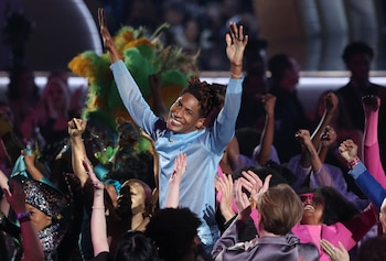 Jon Batiste performs his song "Freedom" from the album "We Are" during the 64th Annual Grammy Awards show at the MGM Grand Garden Arena in Las Vegas, Nevada, U.S., April 3, 2022. REUTERS/Mario Anzuoni