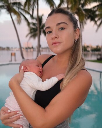 Olivia Agüero y su madre,