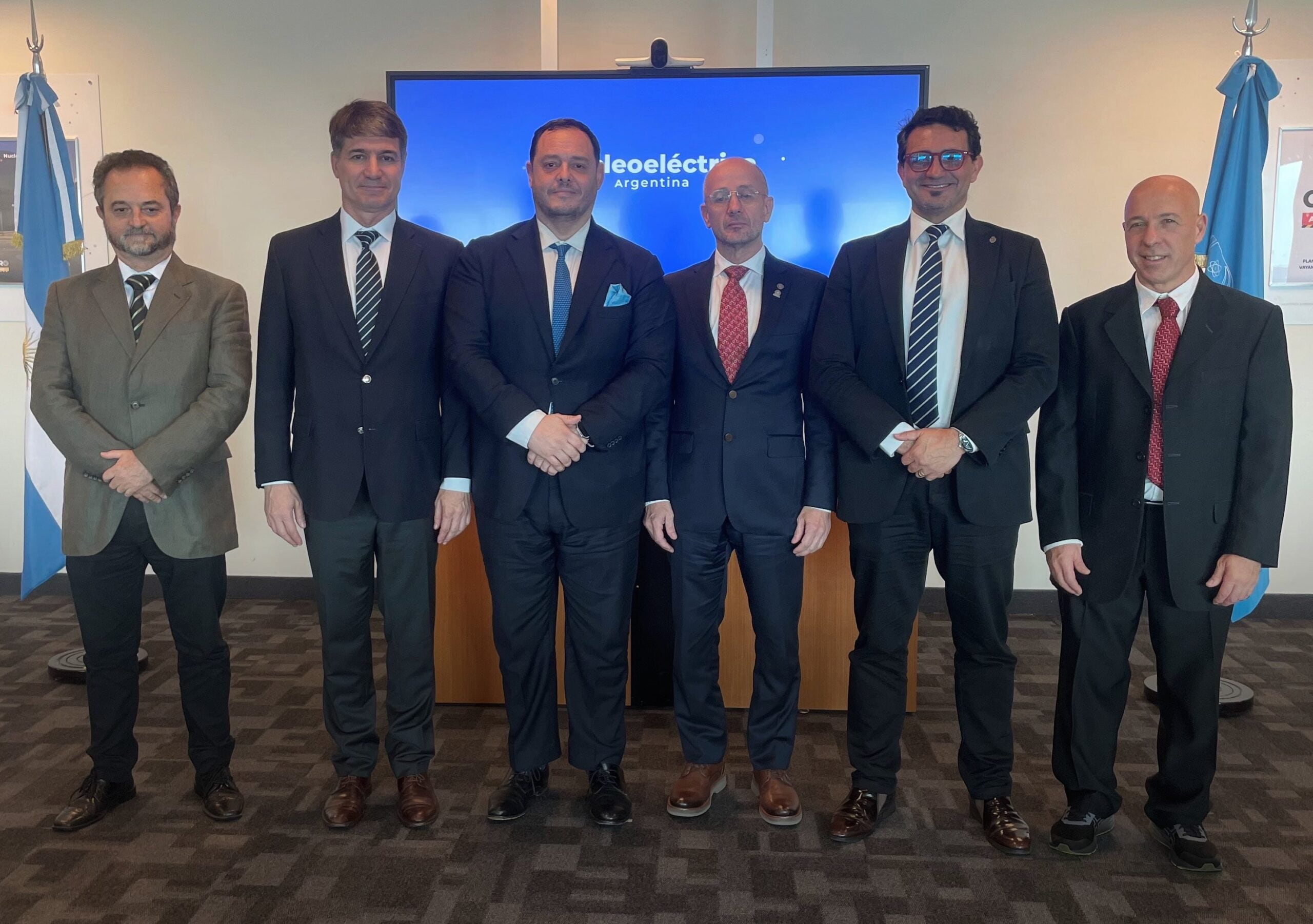 El entonces directorio de Nucleoeléctrica Argentina: Axel Larreteguy, Marcelo Famá, Demián Reidel, Guido Lavalle, Diego Chaher y Marco Campolonghi