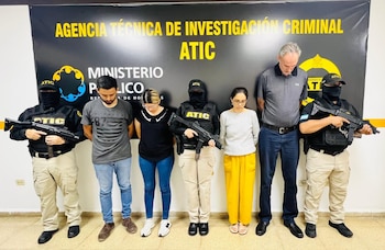 Los supuestos responsables al ser presentados por la Agencia Técnica de Investigación Criminal (ATIC)