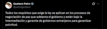 Gustavo Petro - crédito @petrogustavo/X
