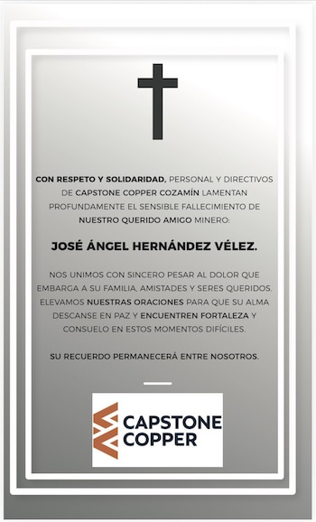 Pésame a la familia de