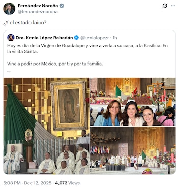 Noroña cuestiona "estado laico" pero