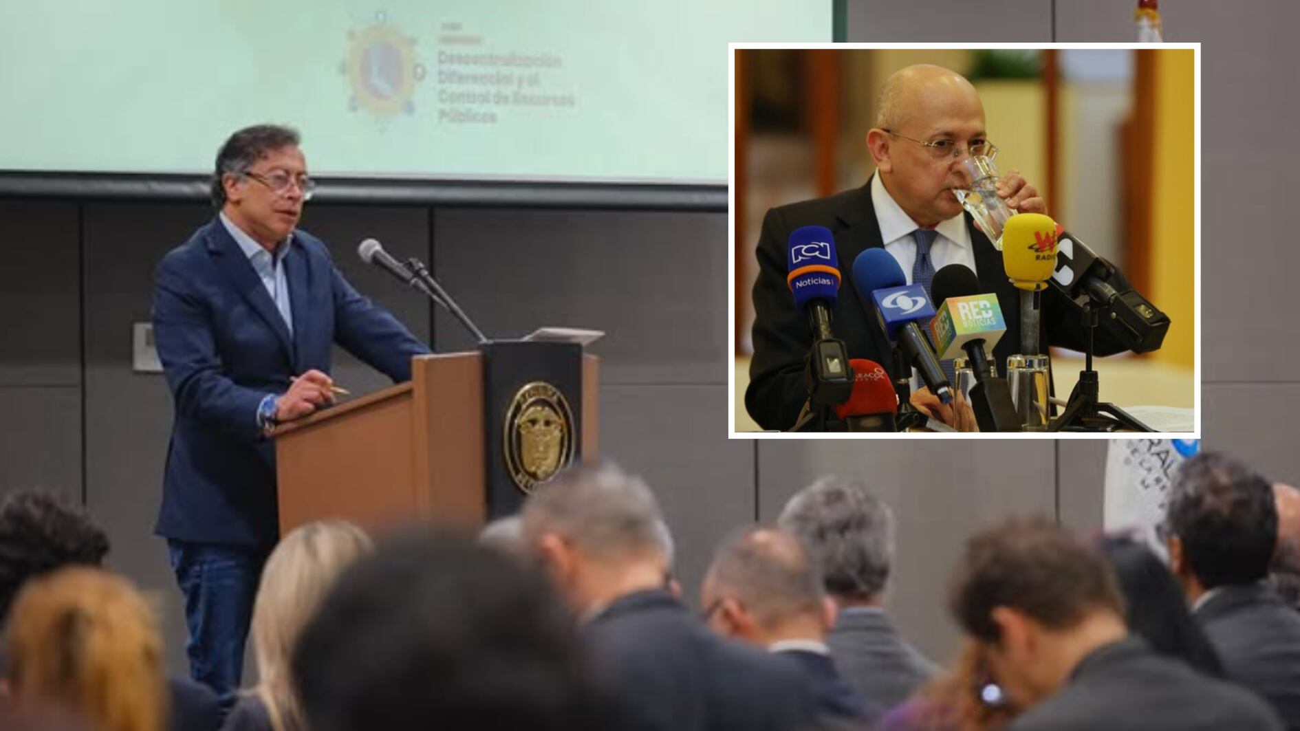 Eduardo Montealegre no se refirió en los mejores términos a quien será su nuevo jefe, el presidente Gustavo Petro - crédito Álvaro Tavera/Colprensa y Presidencia de la República