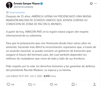 Ernesto Samper pidió garantías para