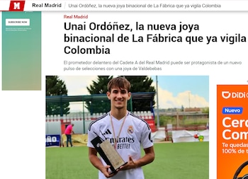 El reporte del diario Marca sobre Unai Ordóñez en noviembre del 2025 - crédito Marca