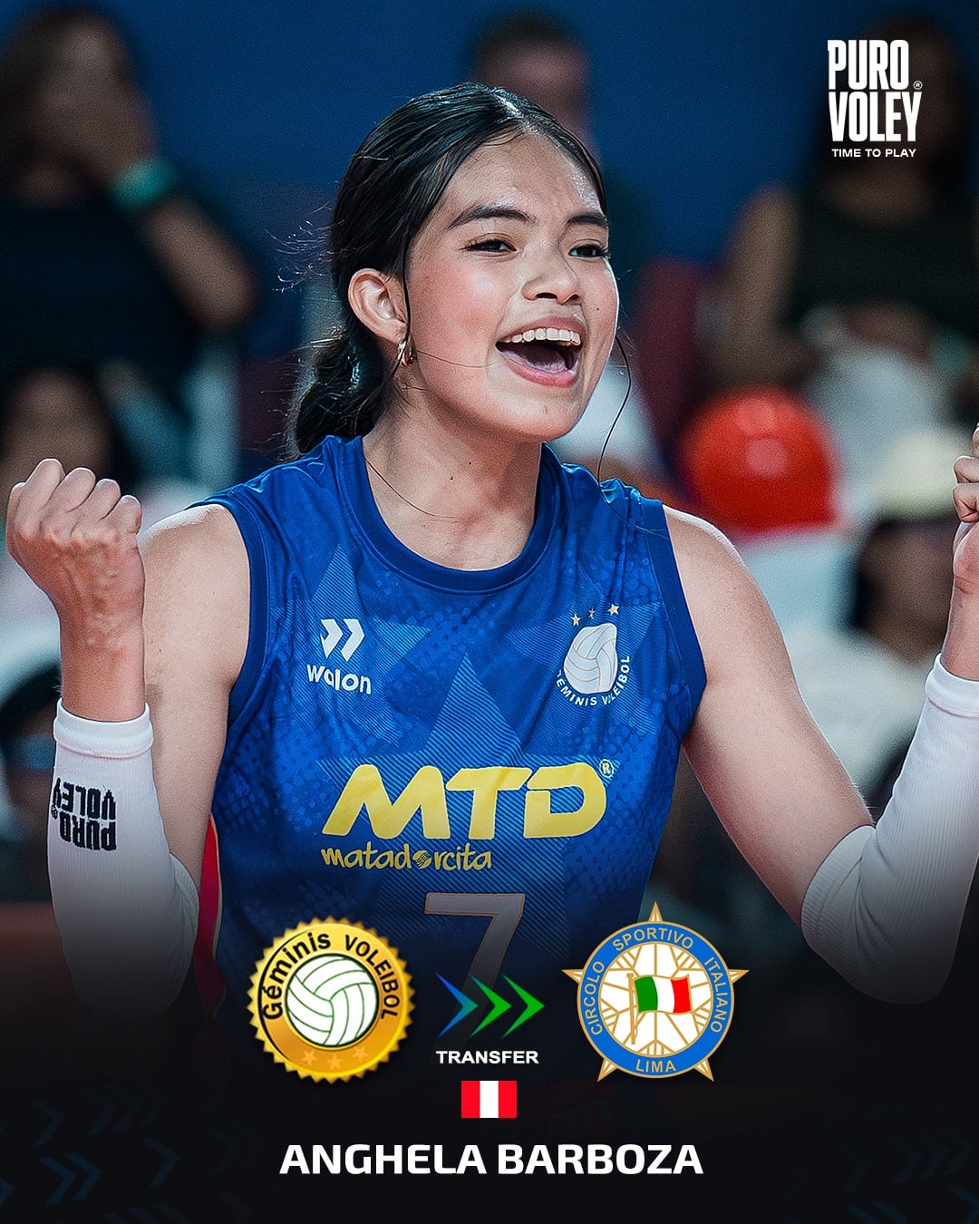 Anghela Barboza es nuevo refuerzo de Circolo Sportivo Italiano. Crédito: Instagram Puro Vóley.