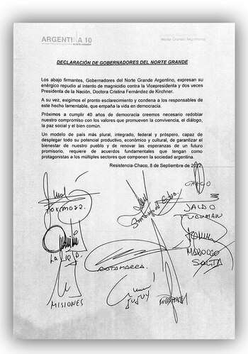 El texto que firmaron los