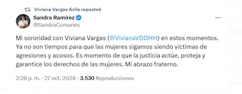 La senadora Sandra Ramírez se