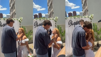 El apasionado beso de Ángela