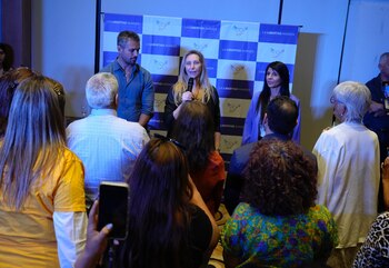 La funcionaria nacional durante su