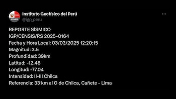 Segundo sismo del 3 de