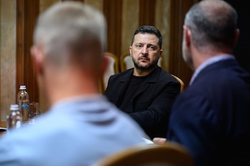 21/08/2026 August 21, 2026, Ukraine, Ukraine, Ukraine: Ukrainian President Volodymyr Zelensky meets ambassadors and volunteers of the UNITED24 platform in Ukraine on August 21, 2026. Launched by Zelensky, the platform raises donations to support Ukraine and its humanitarian and defense projects
POLITICA
Europa Press/Contacto/PRESIDENT OF UKRAINE