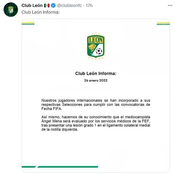 Comunicado del club León sobre