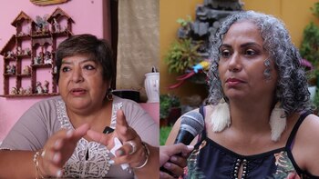 Georgina Camacho y Carmen Quispe,