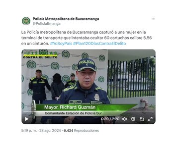 Policía de Bucaramanga sobre la